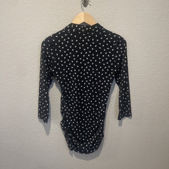 A Pea In The Pod Women Maternity Long Sleeve Top Floral Blouse Small Shirt - Picture 7 of 10